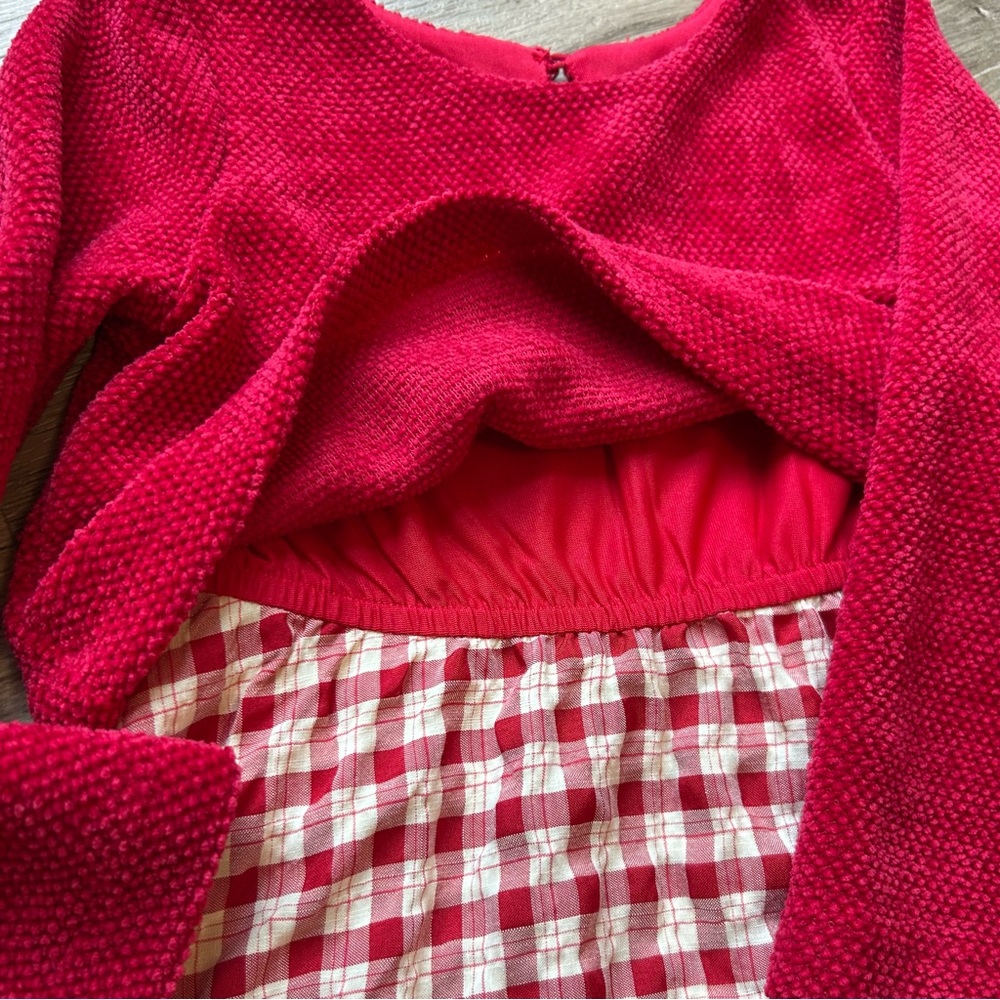 Red and White Plaid Dress - Picture 3 of 5